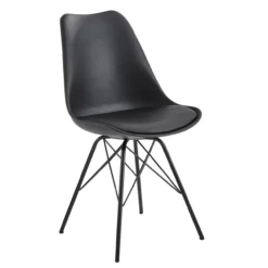 2er Set Esszimmerstuhl 86 x 58 x 48 cm Schwarz