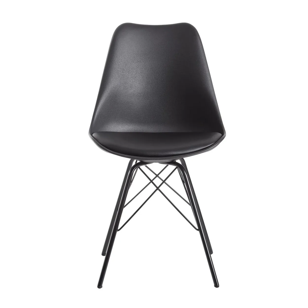 2er Set Esszimmerstuhl 86 x 58 x 48 cm Schwarz