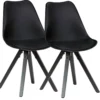 2er Set Esszimmerstuhl 87 x 52 x 49 cm Schwarz