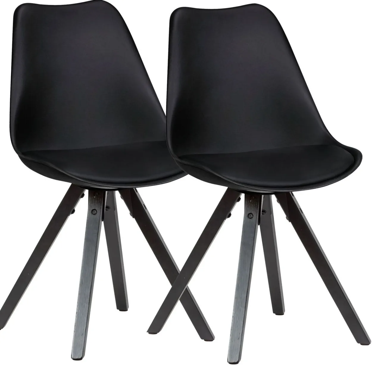 2er Set Esszimmerstuhl 87 x 52 x 49 cm Schwarz