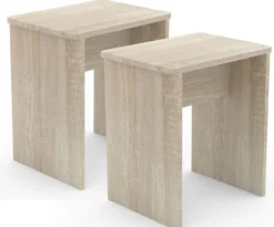 2er Set Hocker "Esal" Sonoma-Eiche
