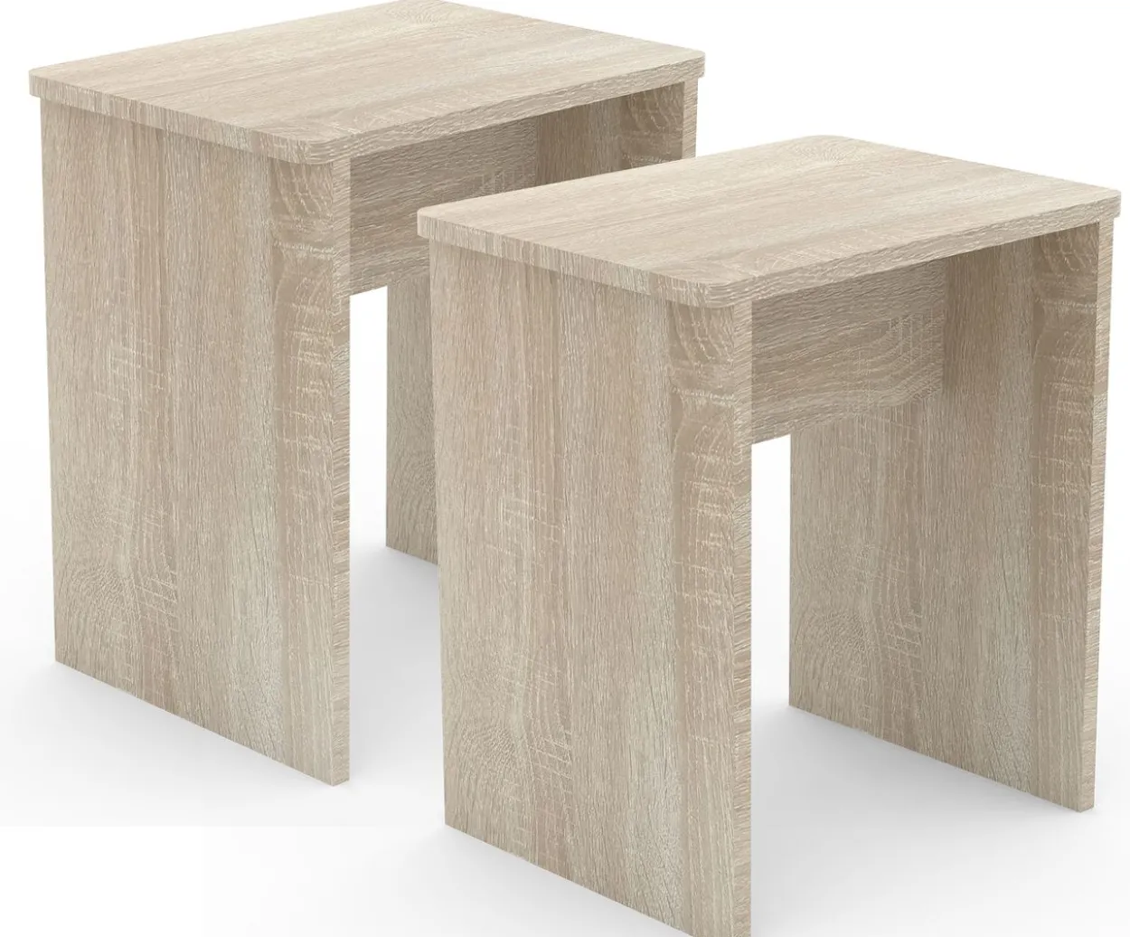 2er Set Hocker "Esal" Sonoma-Eiche