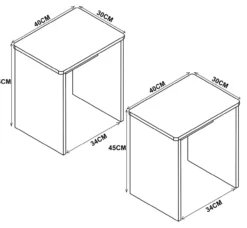 2er Set Hocker "Esal" Weiß