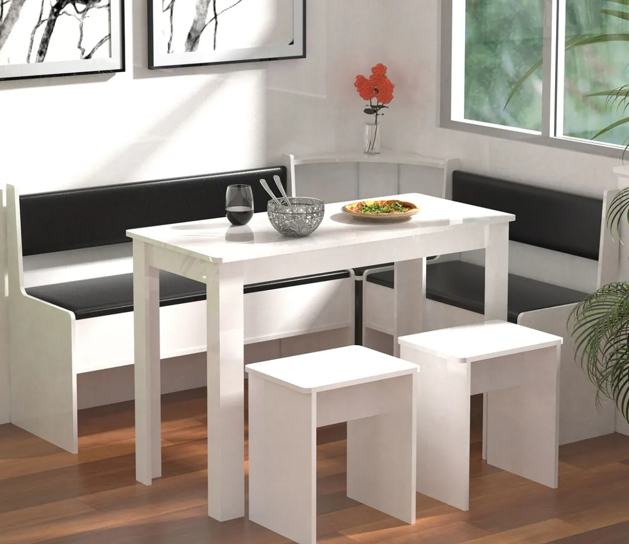 2er Set Hocker "Esal" Weiß