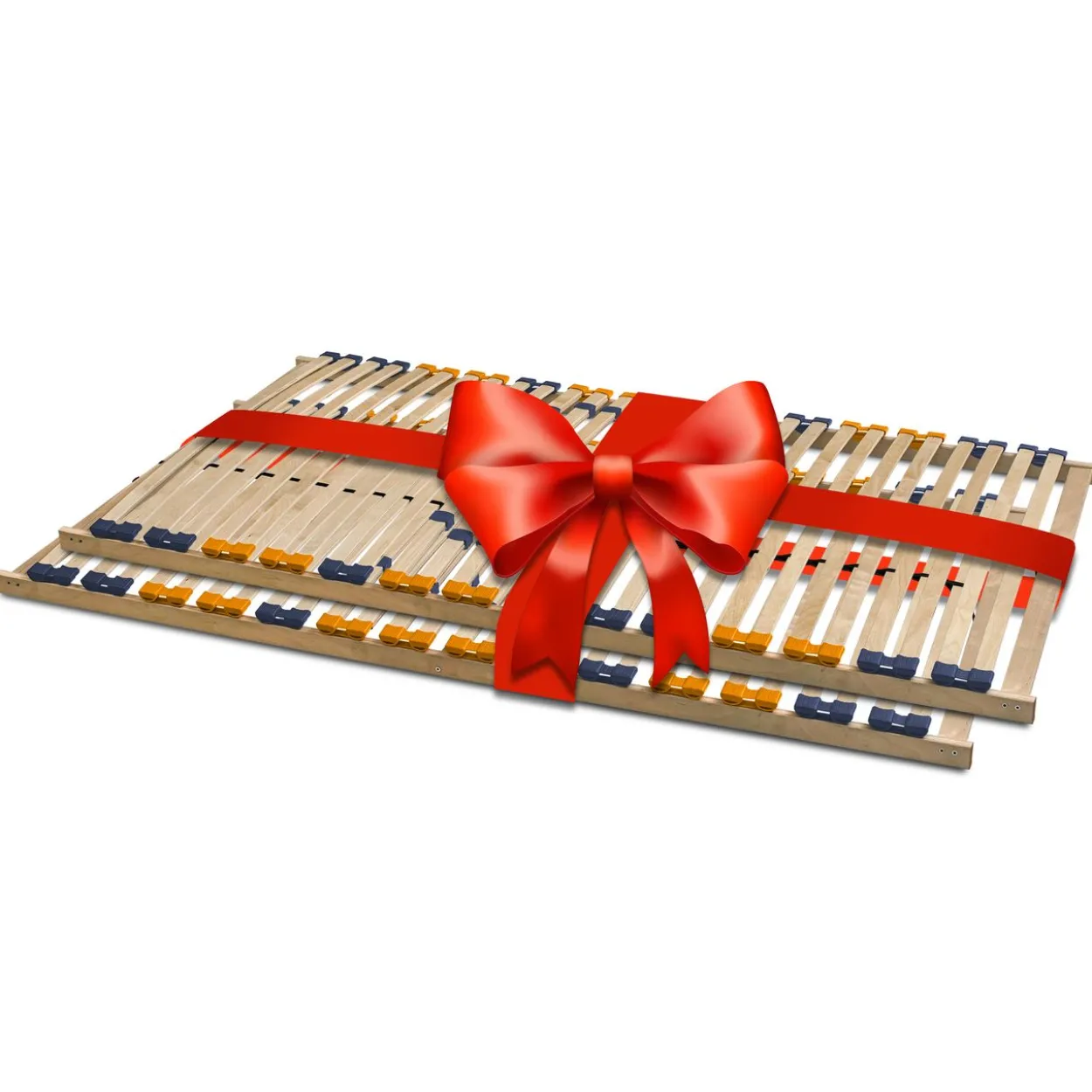 2er Set Lattenrost 80 x 200 cm für Partner "MULTIRA" 7-Zonen starr 28 Leisten Härtegrad verstellbar
