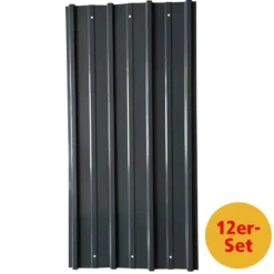 12er-Set Profil-/Trapezblech - ca. 117 cm x 57 cm - Anthrazit