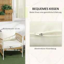 3er Set Rattan Gartenmöbel-Set, Gartengarnitur mit 2 Gartenstühle, Beistelltisch