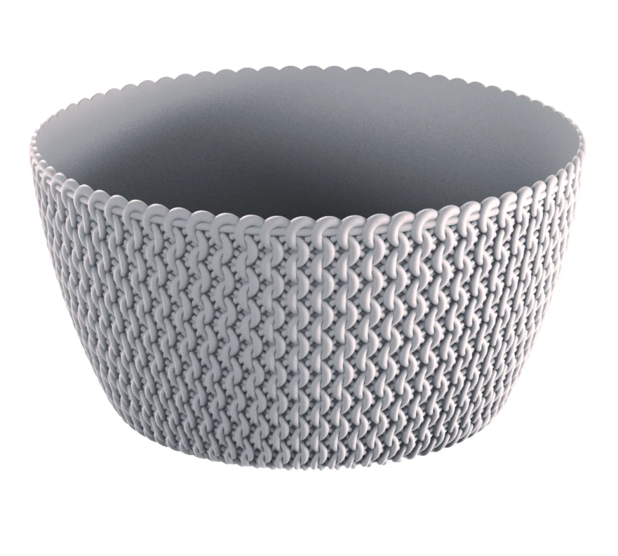 2er-Set Strickoptik-Blumentopf, ca. 3,8 Liter - Mocca