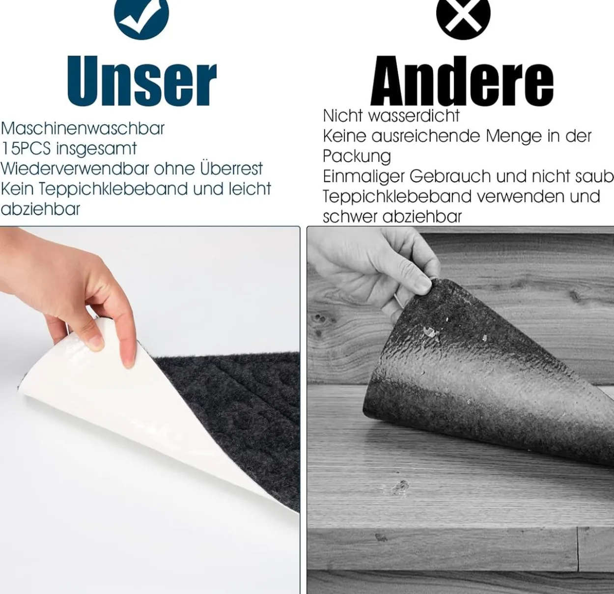 15er Set Stufenmatten für Treppen