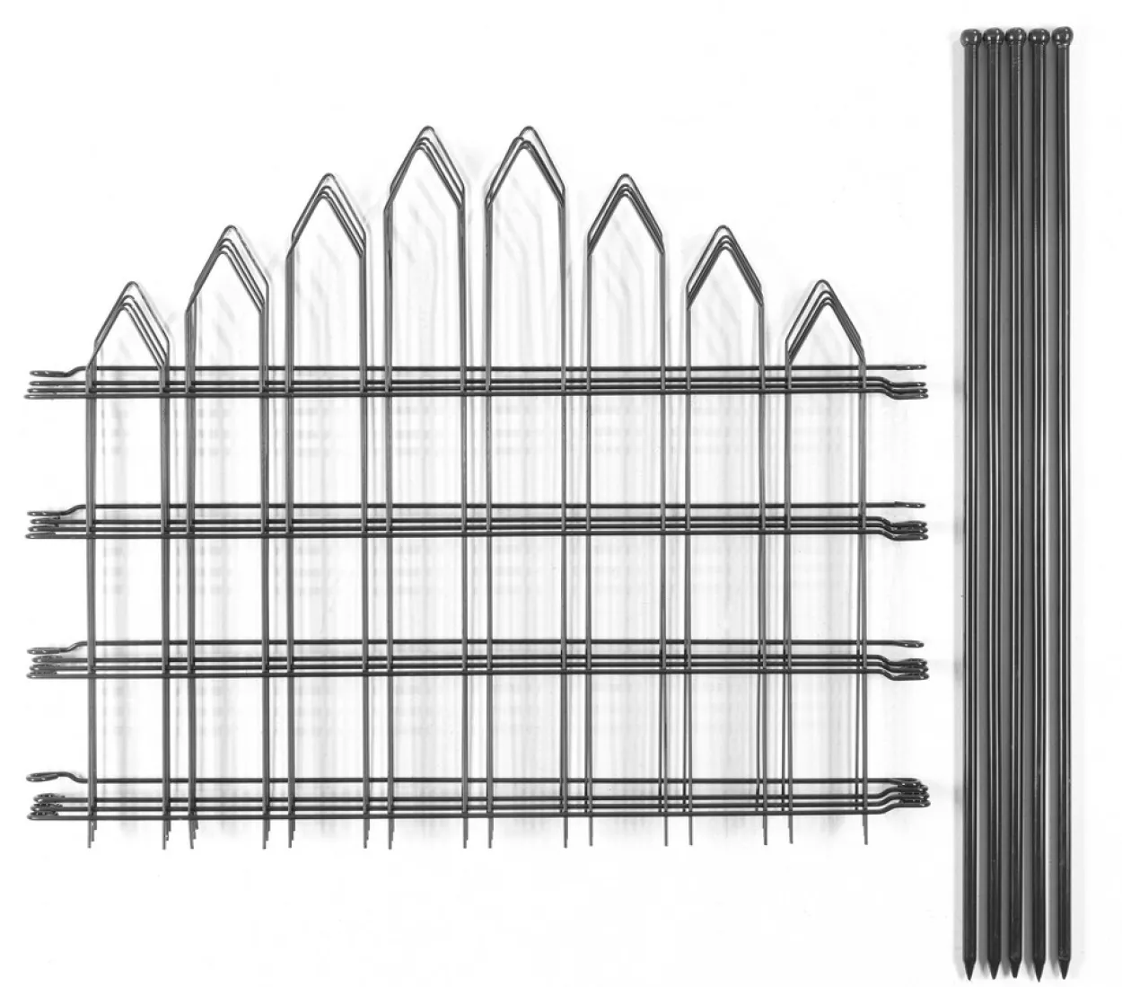 4er Set Teichzaun, ca.1000 x 800mm - Grau, 21FS05