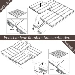 9er Set Terassenfliesen Balkon 30x30 cm Garten-Klickfliese Bodenbelag Innen Außen Kunststoff Braun
