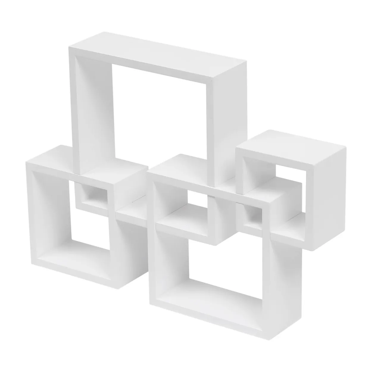 4er-Set Wandregal, ca. 44 x 10 x 60 cm - Weiß