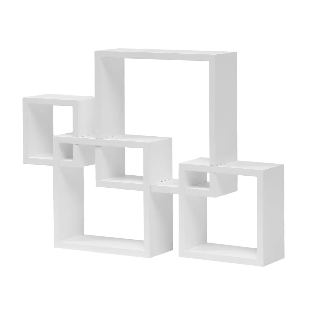 4er-Set Wandregal, ca. 44 x 10 x 60 cm - Weiß