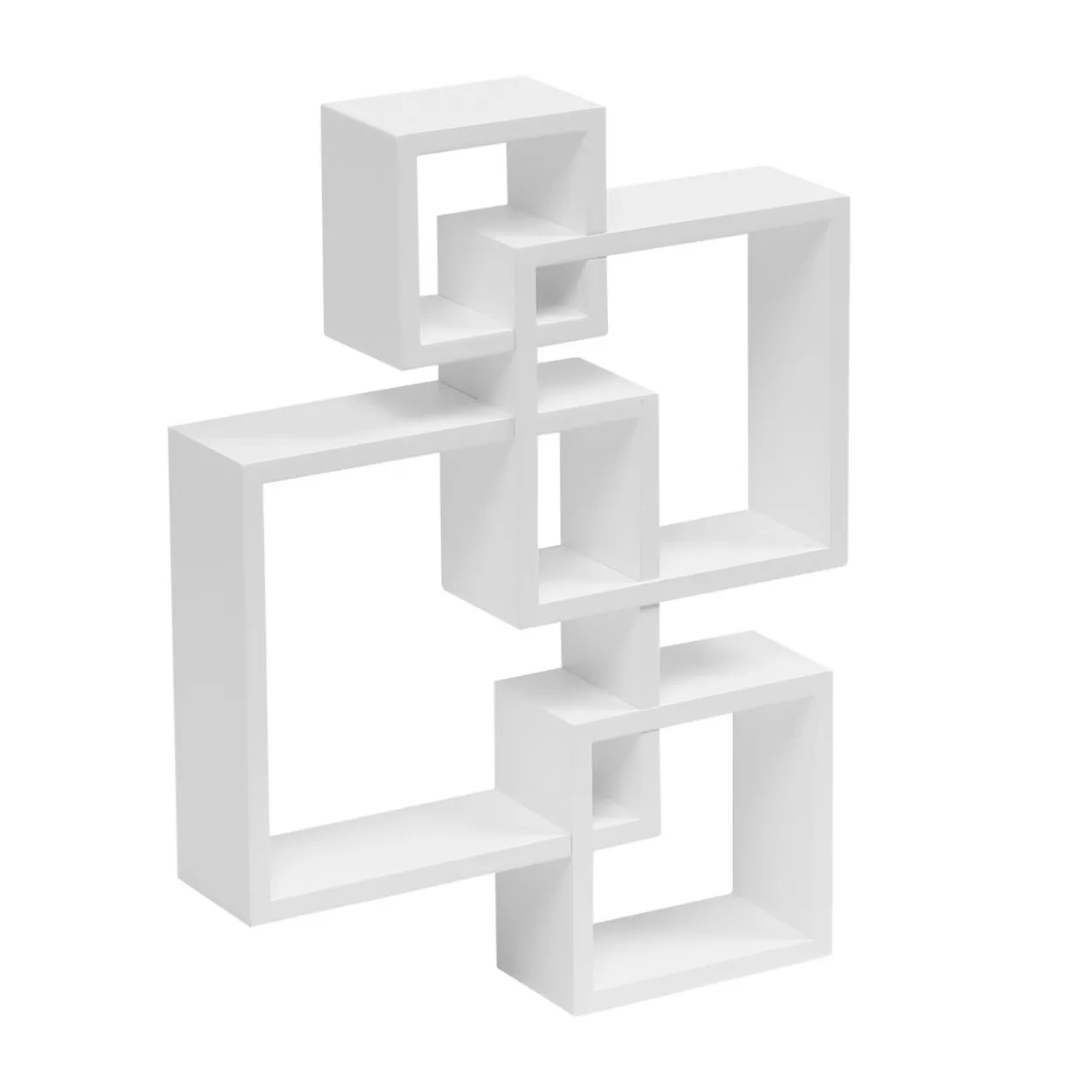 4er-Set Wandregal, ca. 44 x 10 x 60 cm - Weiß