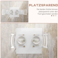Essgruppe 3er-Set, Esstisch mit 2 Stühlen, Küchentisch-Set für 2 Personen