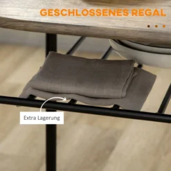 Essgruppe, Esstisch mit 2 Stühlen, Küchentisch mit Ablagefach, Schwarz