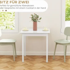 Esstisch Küchentisch Quadratisch Esszimmertisch für 2 Personen Holz Weiß