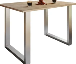 Esstisch "Xona" 110x80 U-Fußgestell Sonoma-Eiche/Silber