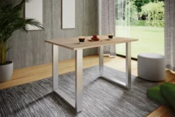 Esstisch "Xona" 140x50 U-Fußgestell Sonoma-Eiche/Silber