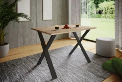 Esstisch "Xona" 140x50 X-Fußgestell Sonoma-Eiche/Schwarz