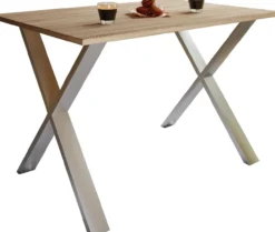 Esstisch "Xona" 140x80 X-Fußgestell Sonoma-Eiche/Silber