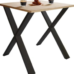 Esstisch "Xona" 80x80 X-Fußgestell Sonoma-Eiche/Schwarz