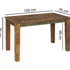 Esszimmertisch KALKUTTA 120 x 70 x 76 cm Mango Massivholz