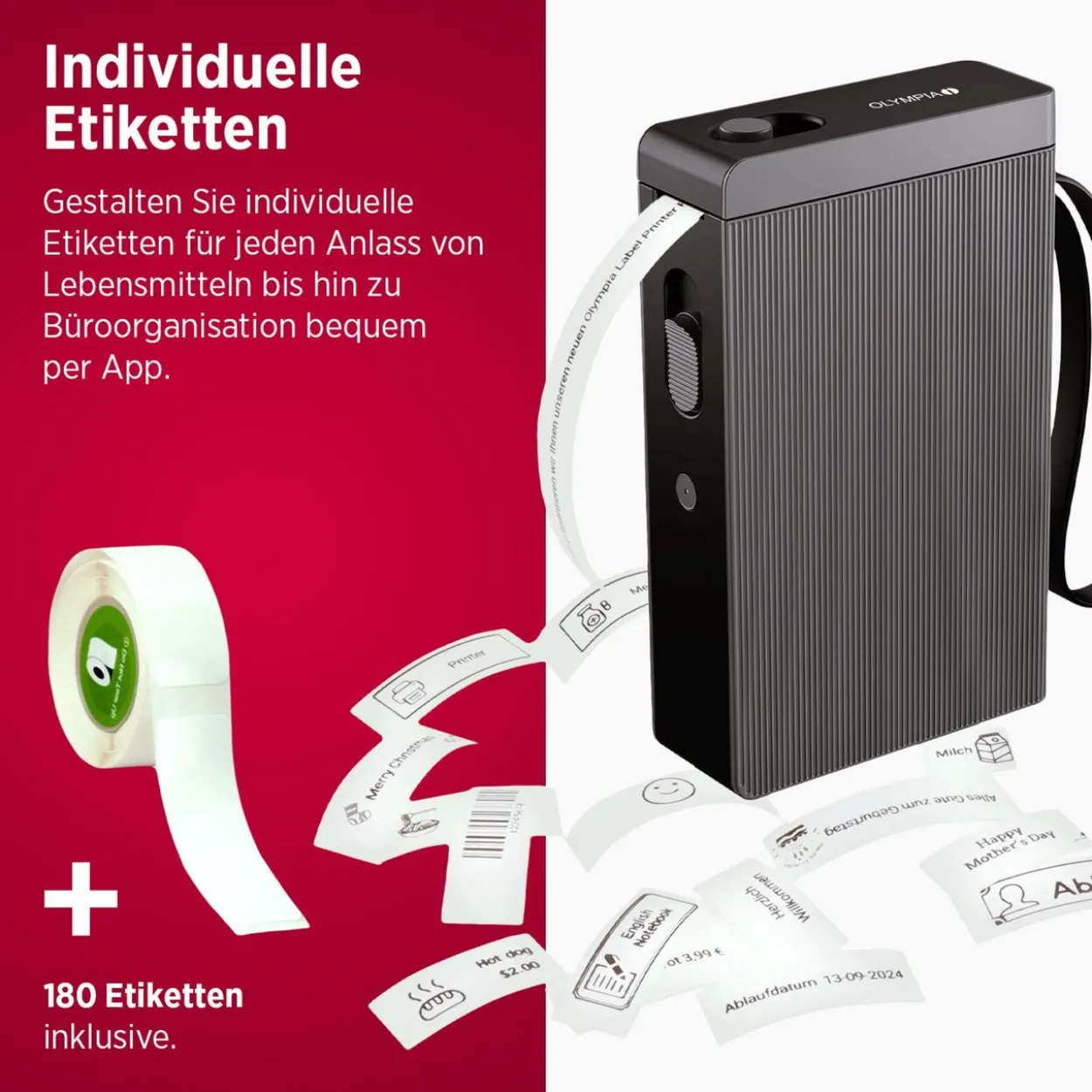 Etikettendrucker OLYMPIA P22 schwarz