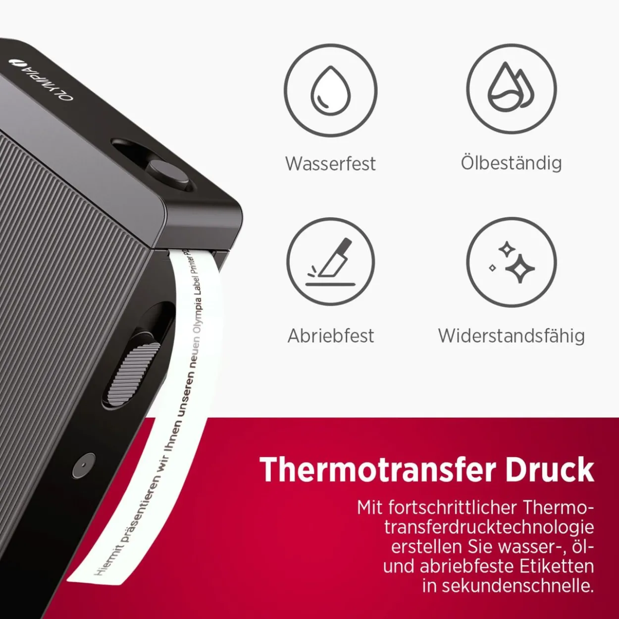 Etikettendrucker OLYMPIA P22 schwarz