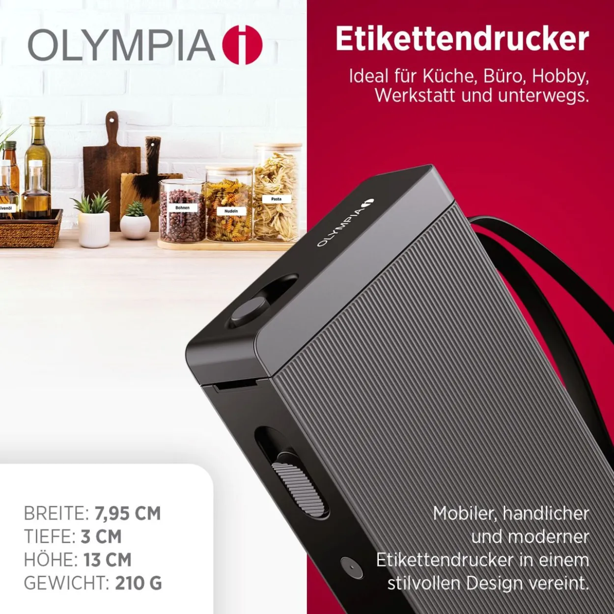 Etikettendrucker OLYMPIA P22 schwarz