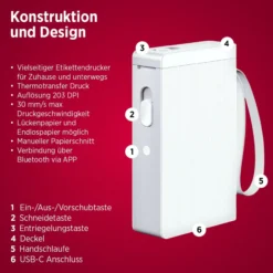 Etikettendrucker OLYMPIA P22 weiß
