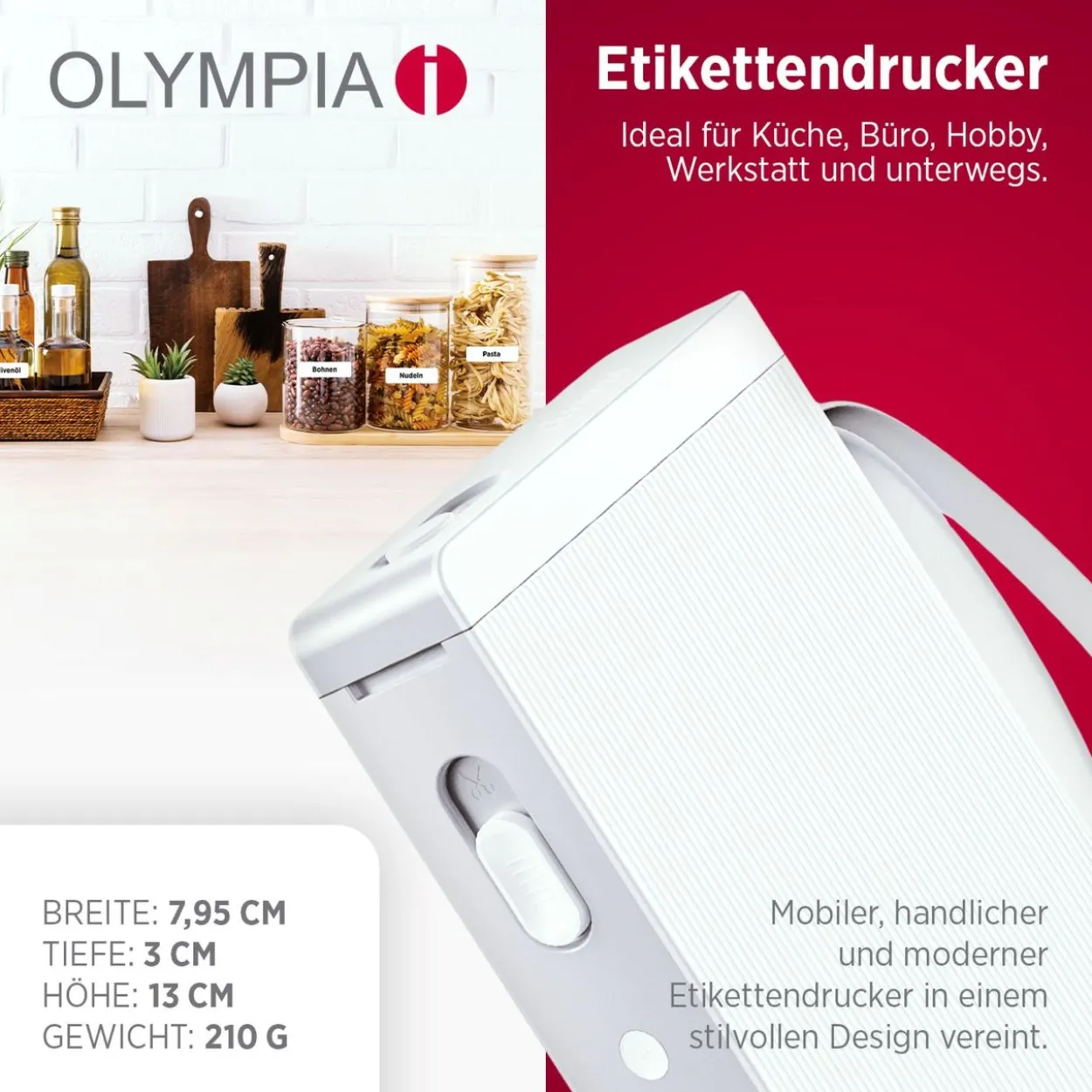 Etikettendrucker OLYMPIA P22 weiß