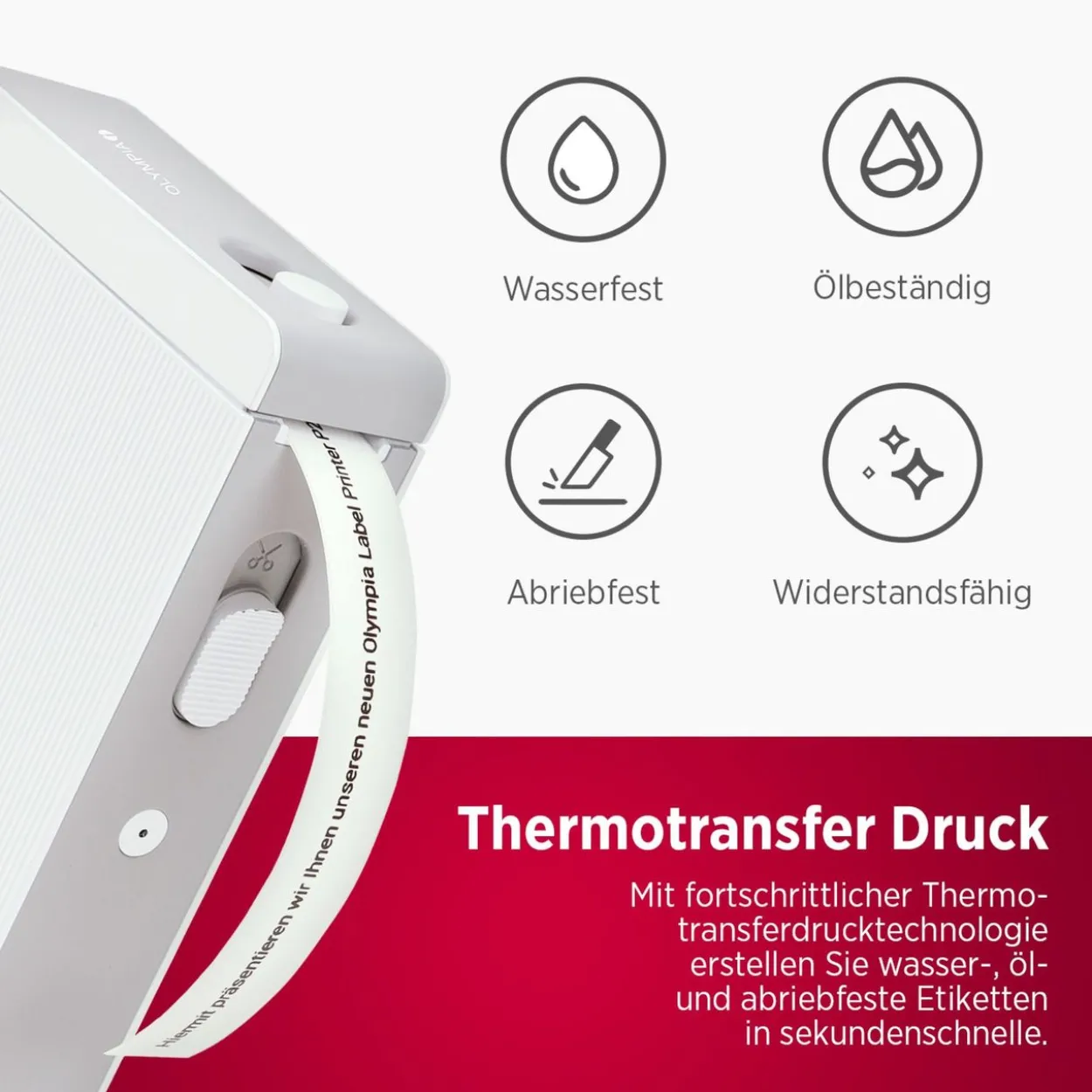 Etikettendrucker OLYMPIA P22 weiß