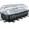 EXIT Black Leather Pool 540x250x122cm mit Sandfilterpumpe und Abdeckung - Schwarz