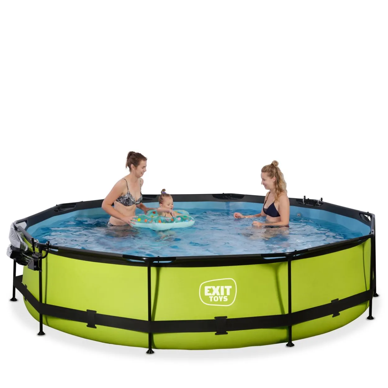EXIT Lime Pool ø360x76cm mit Filterpumpe und Abdeckung - Grün