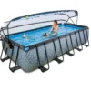 EXIT Stone Pool 540x250x122cm mit Sandfilterpumpe und Abdeckung - Grau