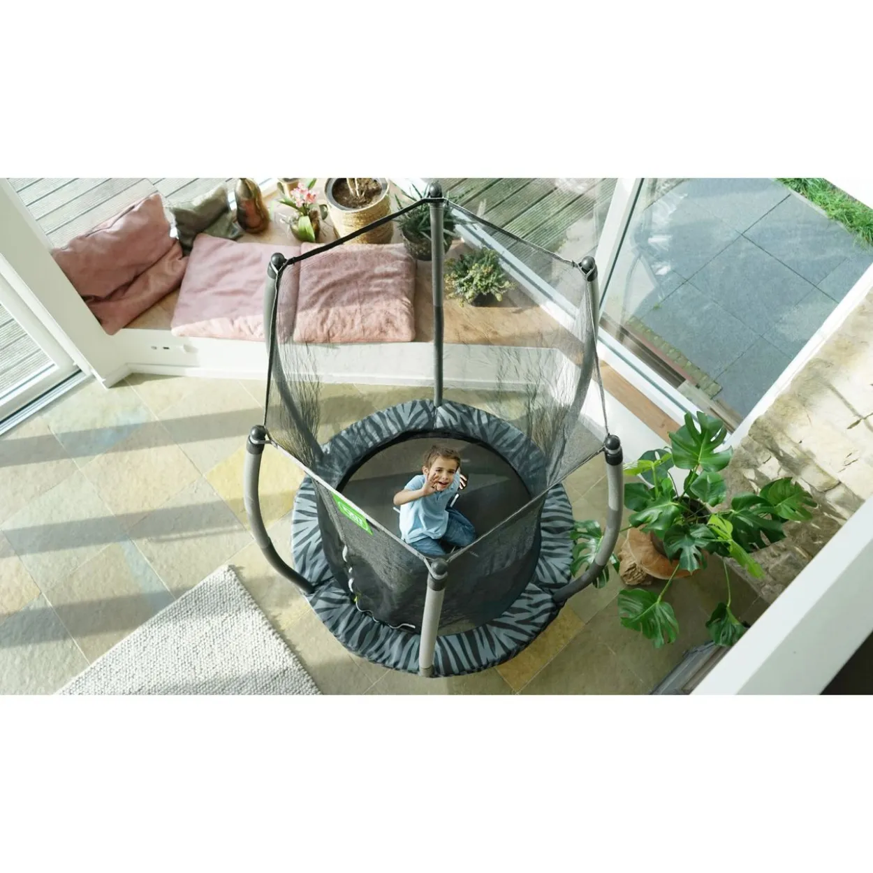 EXIT Tiggy junior Trampolin mit Sicherheitsnetz ø140cm - schwarz/grau