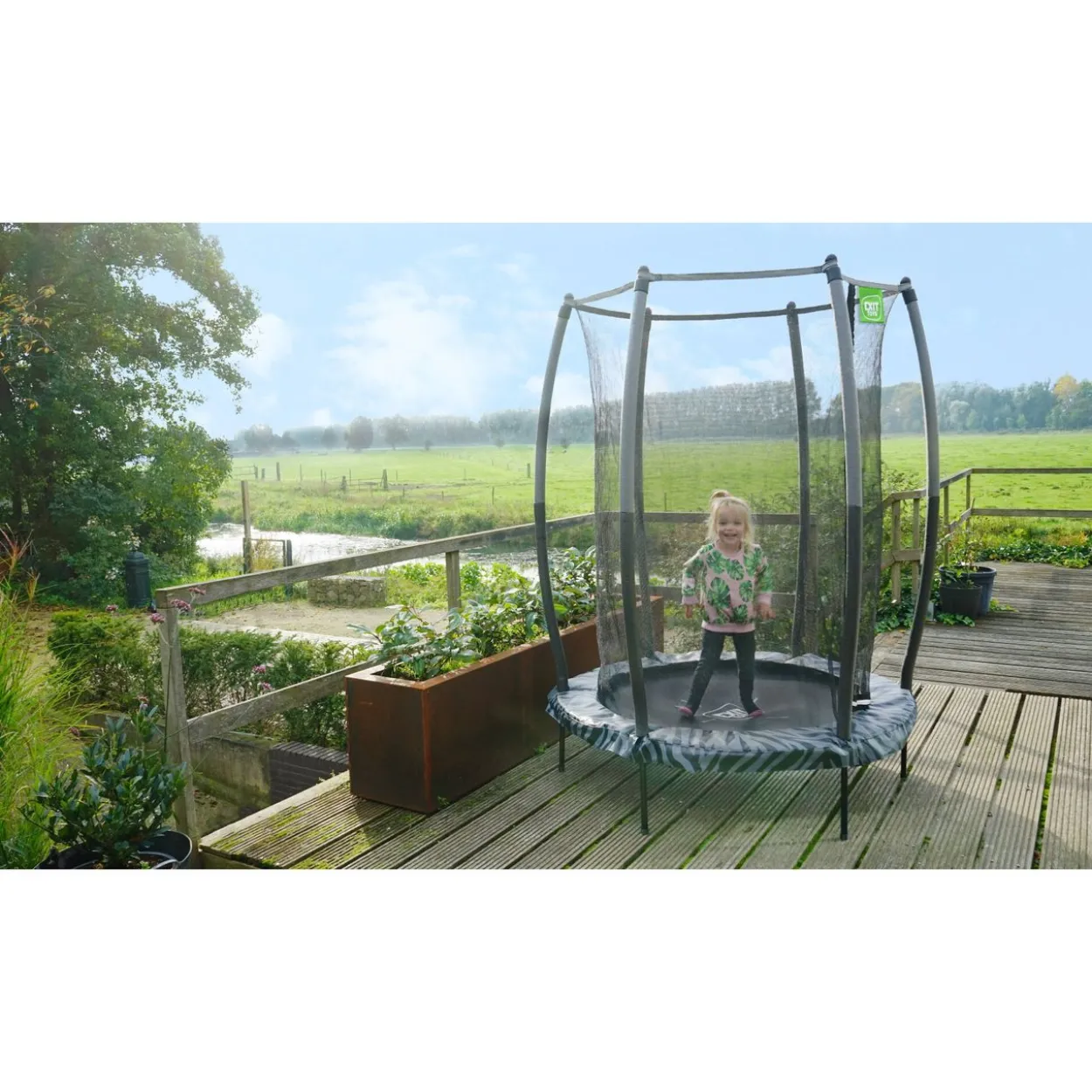 EXIT Tiggy junior Trampolin mit Sicherheitsnetz ø140cm - schwarz/grau