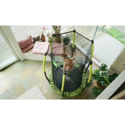 EXIT Tiggy junior Trampolin mit Sicherheitsnetz ø140cm - schwarz/grün
