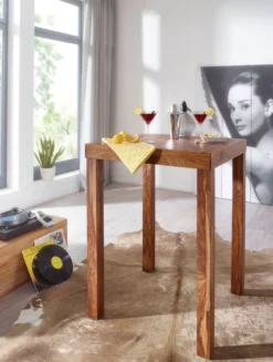 Exklusiver Massiver Bartisch 80 cm Tisch Sheesham