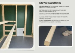 Extra Großer Hühnerstall EZ Chicken Home 3,78 m², Rot hergestellt in EU