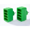 4-fach Steckdosenadapter - Grün, 2er-Set