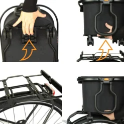Fahrradkorb Multi 2in1, faltbarer Einkaufstrolley mit Rollen