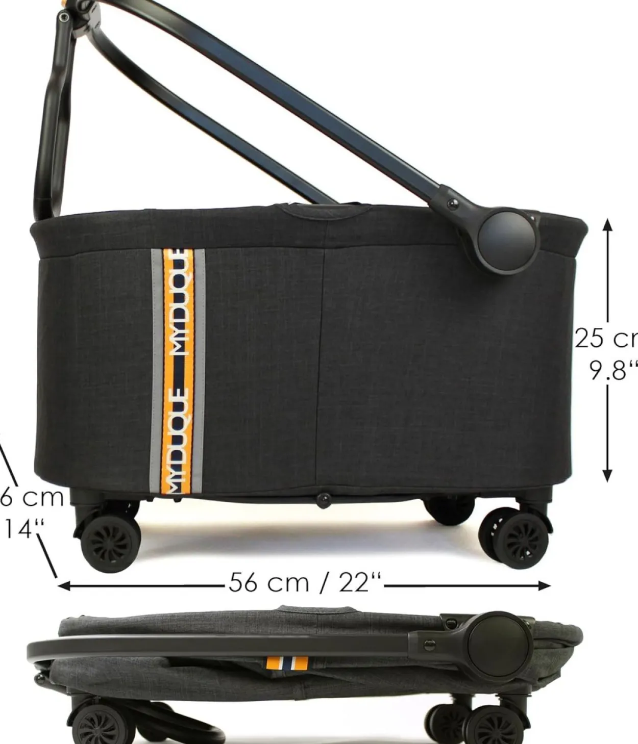 Fahrradkorb Multi 2in1, faltbarer Einkaufstrolley mit Rollen