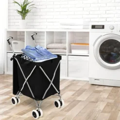 Faltbarer Einkaufstrolley mit Rädern, Kapazität 90 L/55 kg