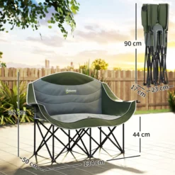 Faltstuhl faltbar 2 Sitzer Campingstuhl mit Getränkehalter Tragetasche Outdoor