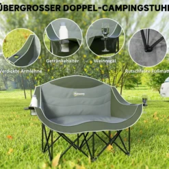 Faltstuhl faltbar 2 Sitzer Campingstuhl mit Getränkehalter Tragetasche Outdoor
