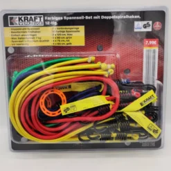 Farbiges Spannseil-Set mit Spiralhaken - 12tlg.