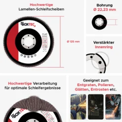 Fächerscheiben BRAUN 125mm Lamellenscheiben Schleifscheiben für Metall & Holz 10er Pack P40