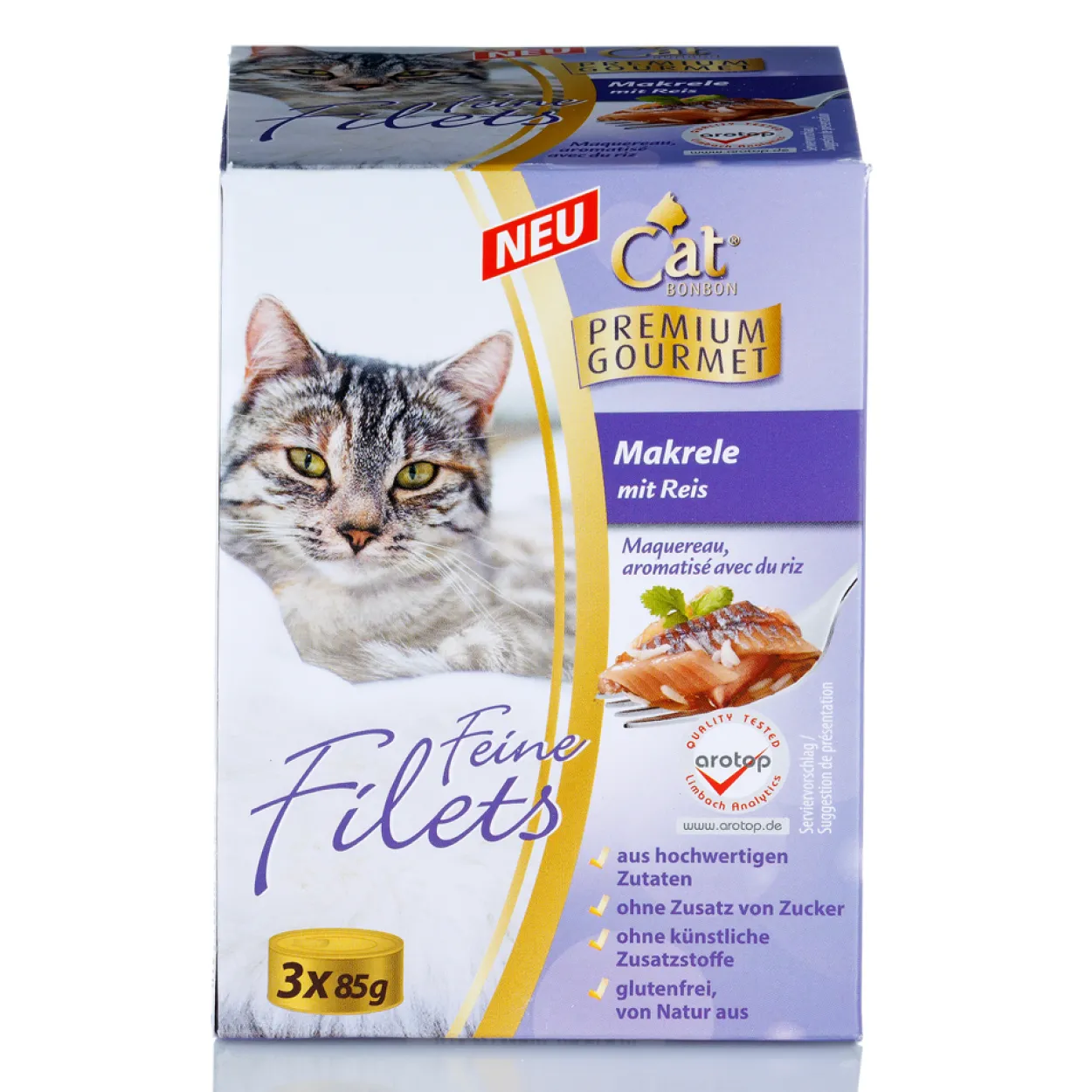 Feine Filets, Makrele mit Reis, 3 x 85 gr.